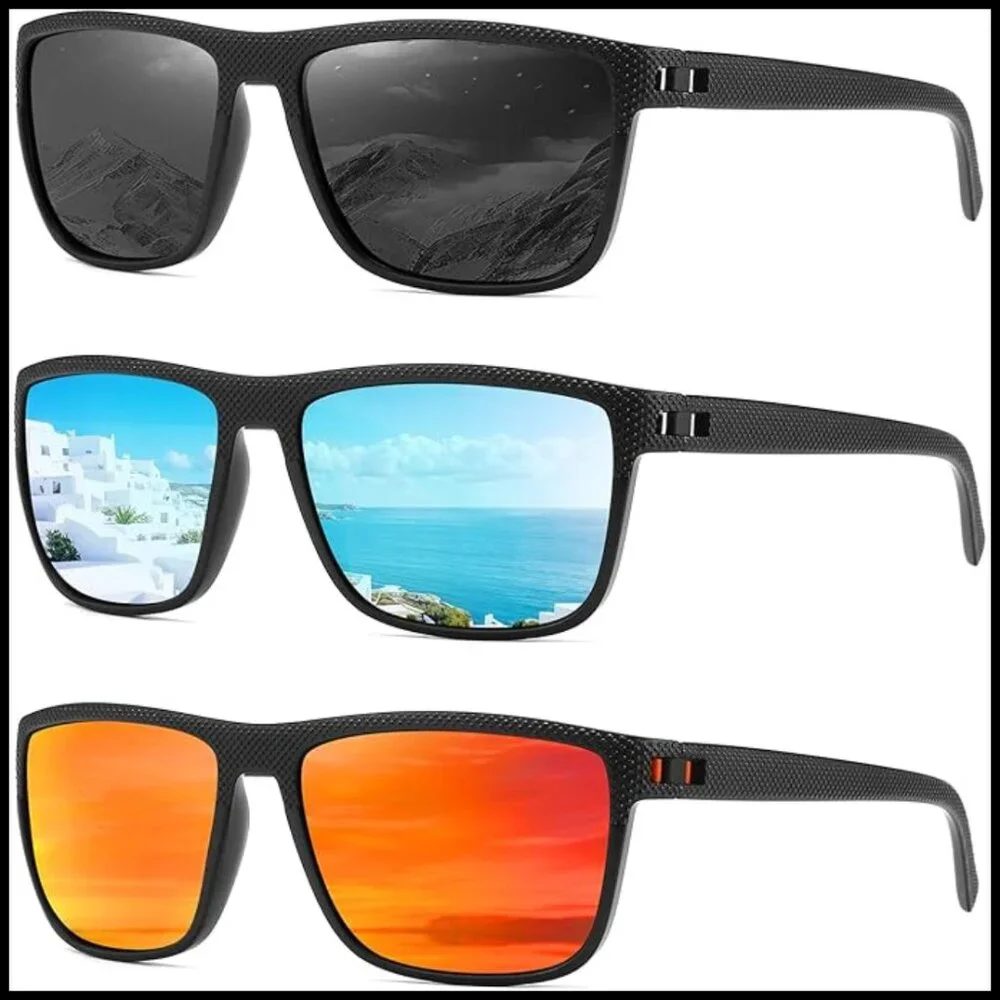 Polarized Square Sunglasses UV Protection For Driving Fishing Golf